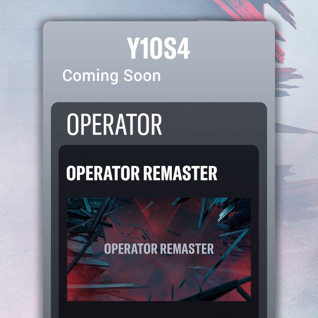 🗺️ ROADMAP UPDATE 🗺️ Coming in Y10S4: 🙋♂️ Operator Remaster 🔫 New Cross-Operator Weapon 🗺️ Full Map Rework 🧯 Modernized Maps ✅ Ranked Matchmaking Improvements ⚖️ Balancing Updates ➕ & more! Get an early look here 👇