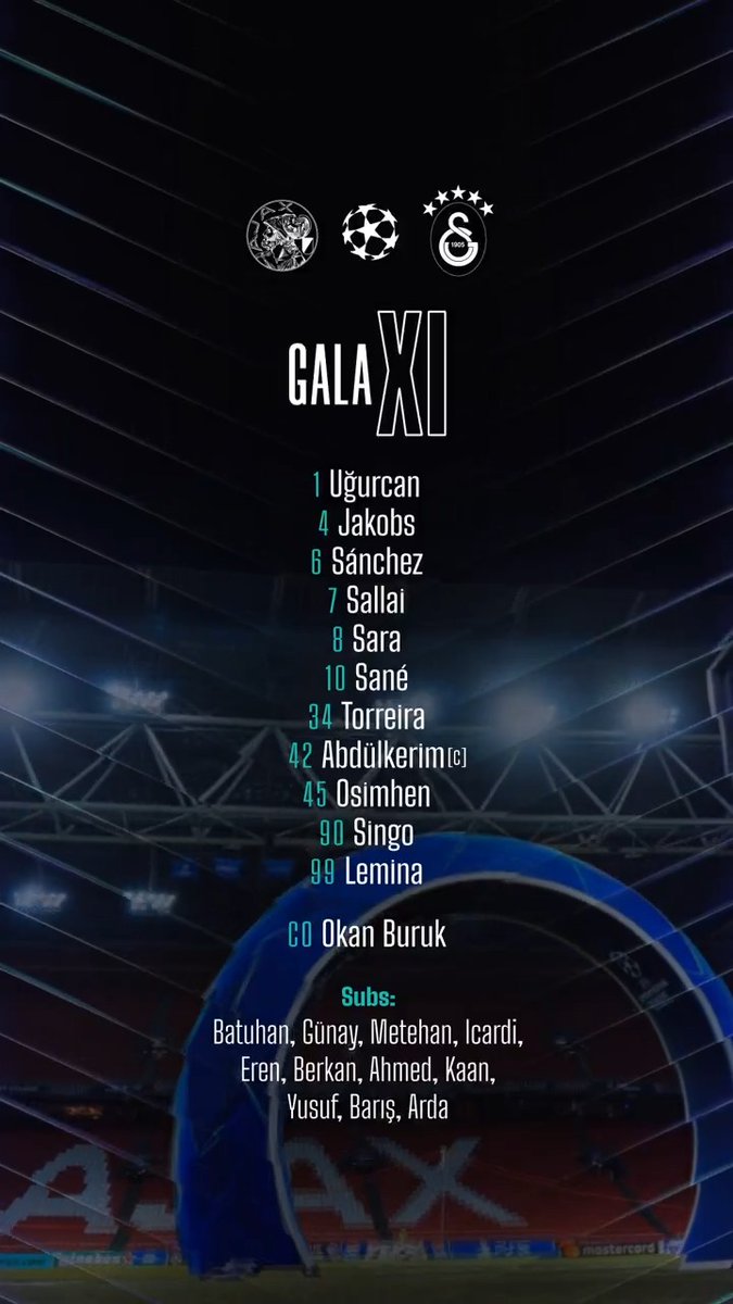 Our starting XI. #AJAXGALA #UCL