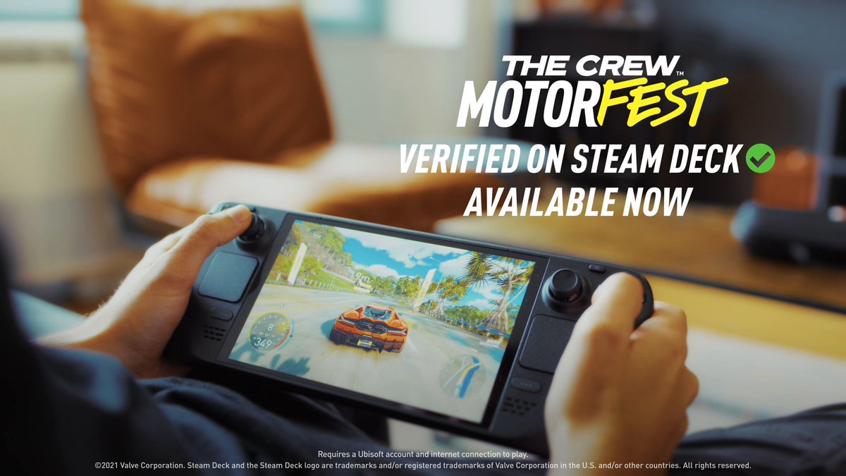 Race. Show Off. Collect. Share. Explore. EVERYWHERE! 💥 #TheCrewMotorfest is now Steam Deck verified! 🔥