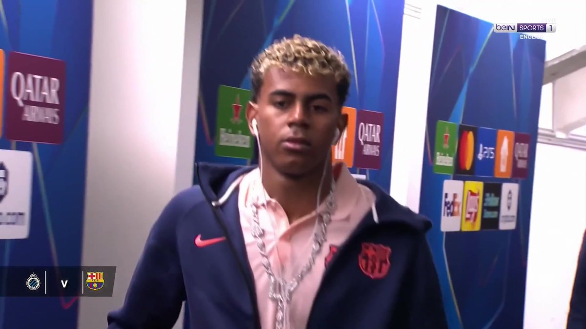 "I thought he had a groin injury, he's going to have a neck injury wearing that!" 👀 Nicky Crosby and Adlene GUEDIOURA on Lamine Yamal’s arrival bling 💎 #beINUCL #UCL