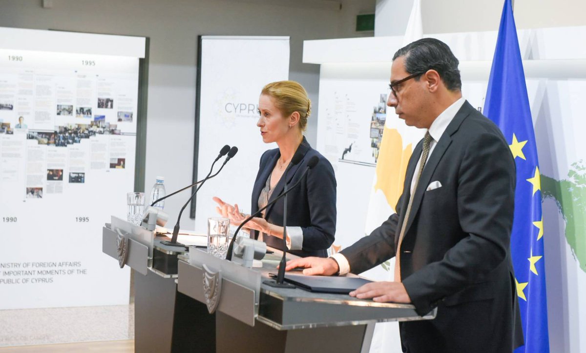 Cyprus will hold the rotating Presidency of EU Council from January. We share the same priorities โ from EU support for Ukraine to boosting our defence I am confident that our cooperation will continue to strengthen Europe's stability & security. Press remarks with Constantinos Kombos โ