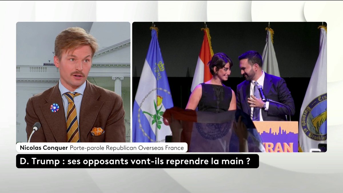 🔴 🗣️ "C'est la pire chose qui pouvait arriver aux New yorkais, [...] d'avoir Zohran Mamdani comme maire", estime Nicolas Conquer, porte-parole des Républicains (US) de France. Le candidat démocrate a obtenu plus de 50 % des suffrages. Loïc de La Mornais #SurLeTerrain #Canal16