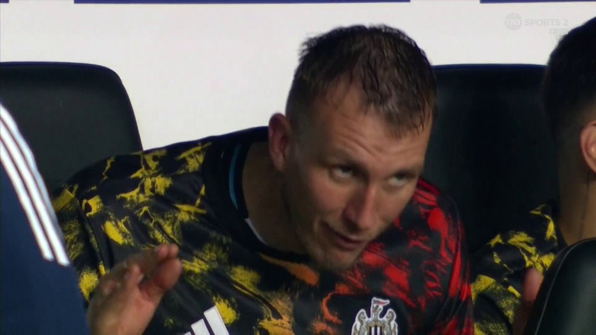 Dan Burn showing the boys how it's done from the bench 🤣 📺 TNT Sports &amp; discovery+ UK