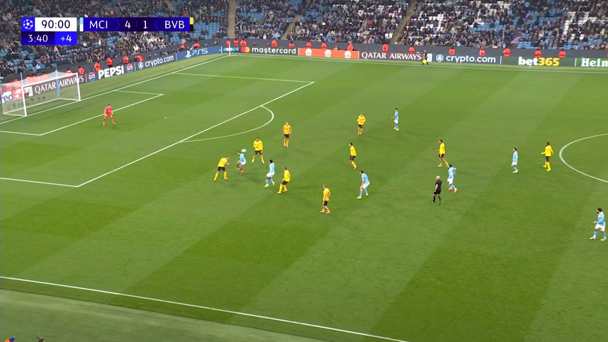Rayan Cherki seals the game for Manchester City, rising from the bench to expertly put fire the ball into the Dortmund net to make it 4-1 💥 Watch on TNT Sports &amp; discovery+ UK