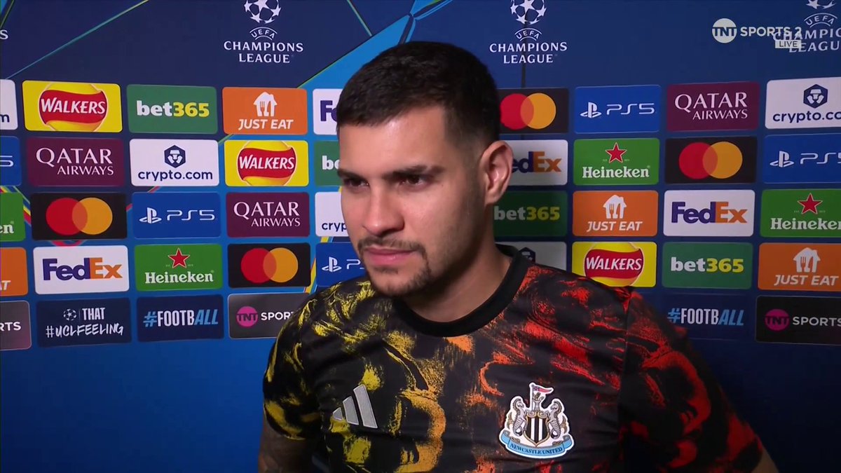 "We have to keep going" Bruno Guimaraes reacts to Newcastle's confident performance against Athletic Club and where to go from here... 🎙️ Emma Dodds 📺 TNT Sports & discovery+ UK