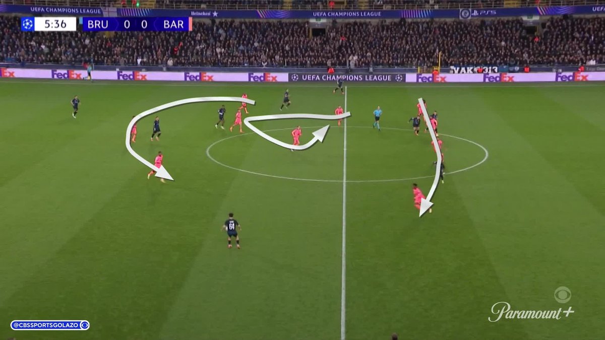 "When there's no pressure on the football, this back-line has to drop." Mike Grella breaks down what went wrong for Barcelona's high-line vs Club Brugge ⬇️