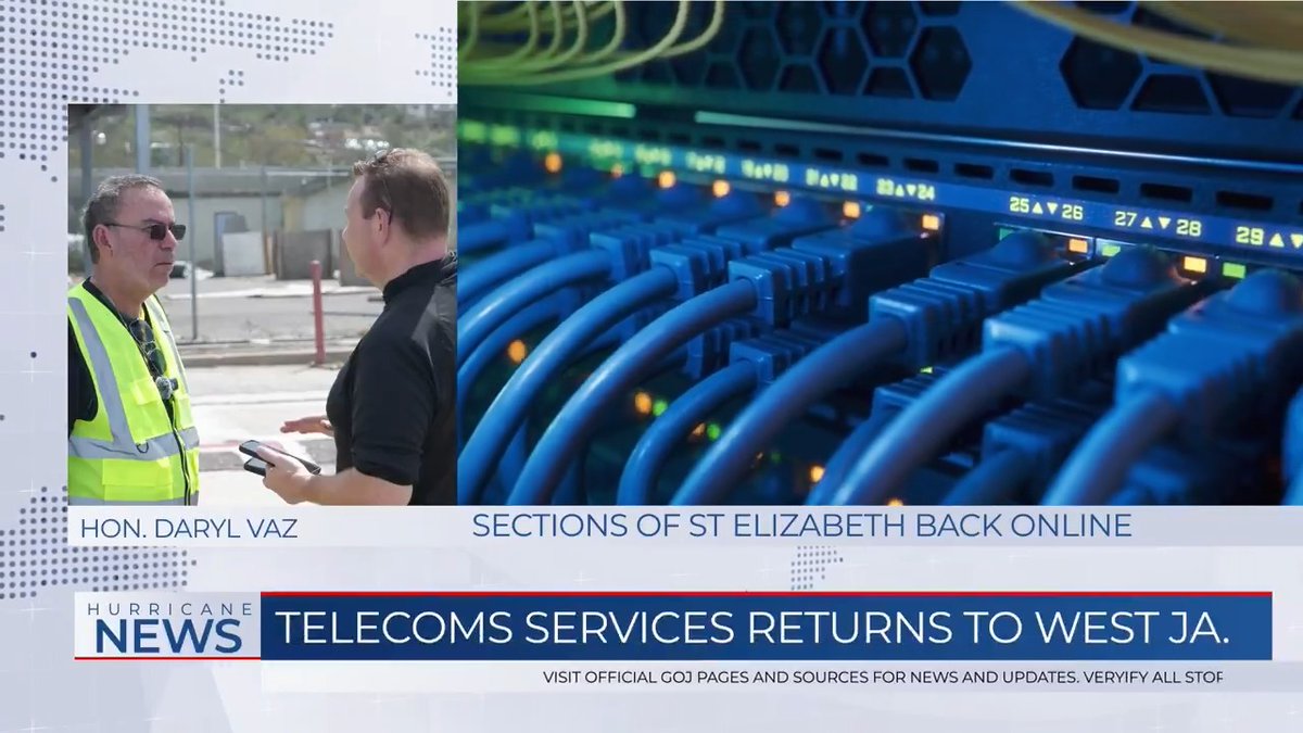 🚨#Update: Telecommunications services has been restored to the sections of Westmoreland, St Elizabeth, St James, Portland and Clarendon. We are working hard to connect more communities and to get you connected to your loved ones. #HurricaneMelissa