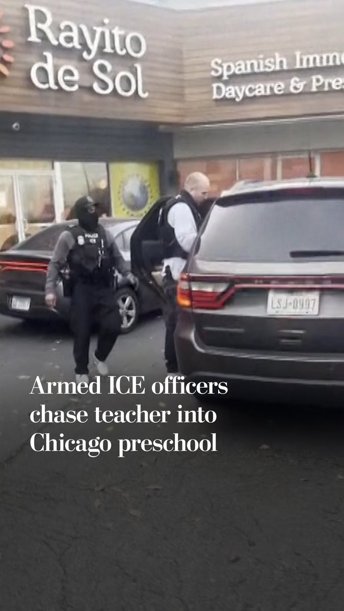 Immigration officers arrested a teacher in Chicago after chasing her into the grounds of a private preschool and grabbing her as parents and students looked on, according to a local official, witnesses and video footage of the incident.