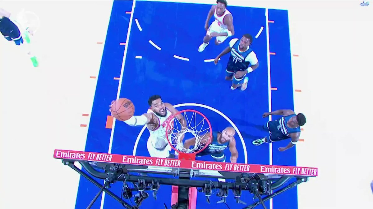 KAT dunks on Gobert and backs Ant down for the slam 🔥 Going at his former teammates early on ESPN and the ESPN App 🍿