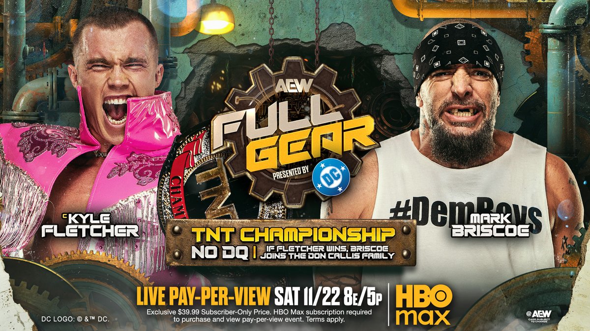 Before facing TNT Champion “The Protostar” Kyle Fletcher at #AEWFullGear, Mark Briscoe made his intentions clear with a stipulation, only for The Invisible Hand to add one of his own. 👀 Watch #AEWDynamite LIVE on TBS & HBO Max