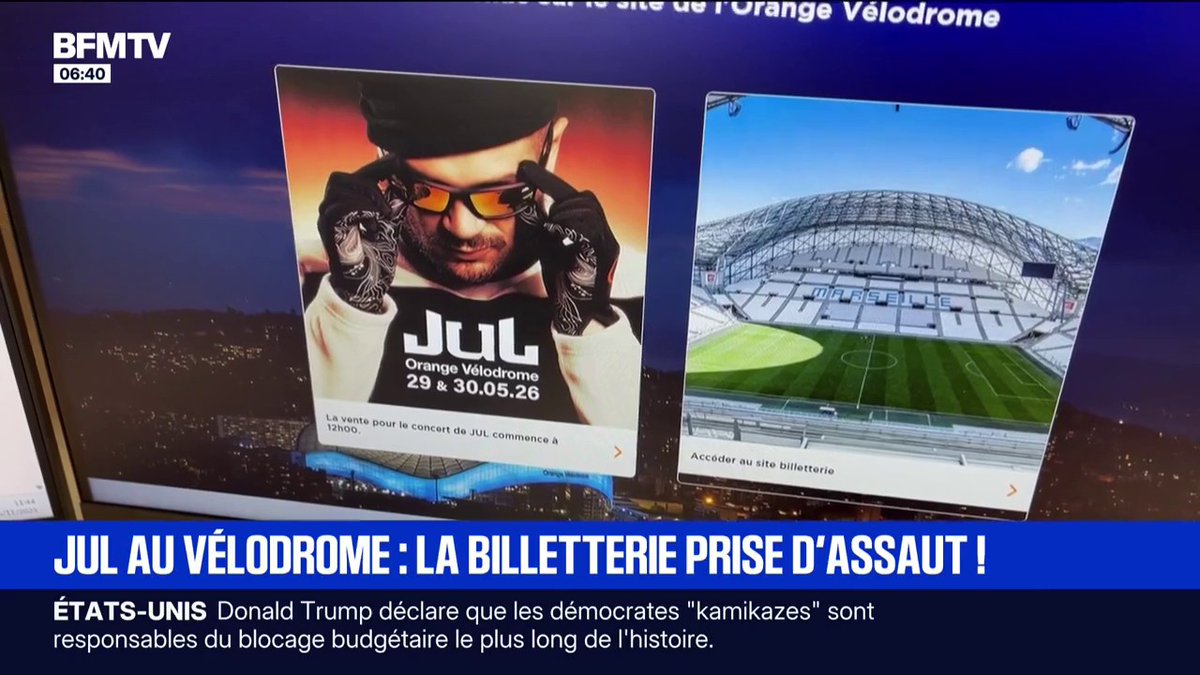 🎵​ Concert de Jul au Vélodrome: la billetterie prise d'assaut