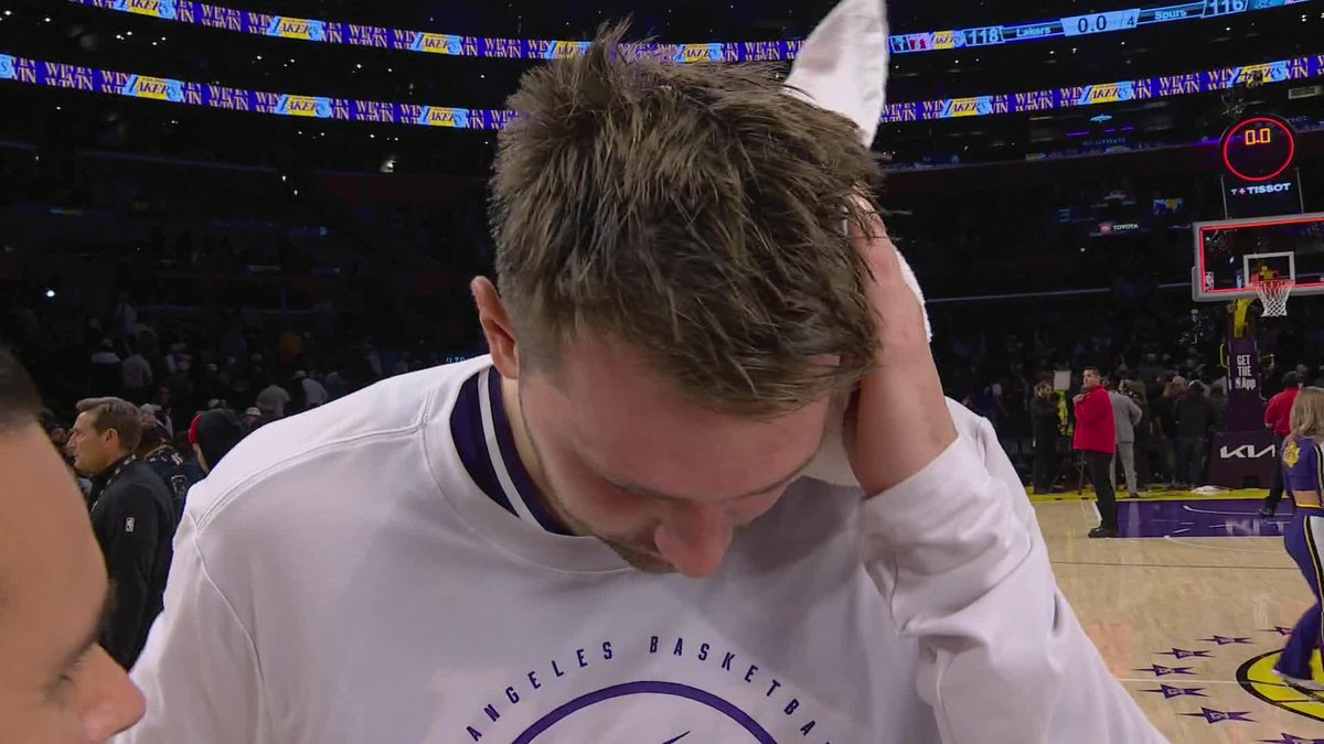 "Make my free throws. ... He already told me." Luka on what Austin Reaves is gonna tell him after the win vs. the Spurs 😂