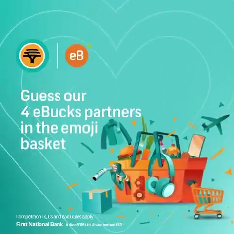 The celebration and rewards continue! Guess our eBucks partners behind the emojis in the birthday basket. 𝐑𝐞𝐩𝐥𝐲 with our hashtag and you could win a prize up to the value of R1K.