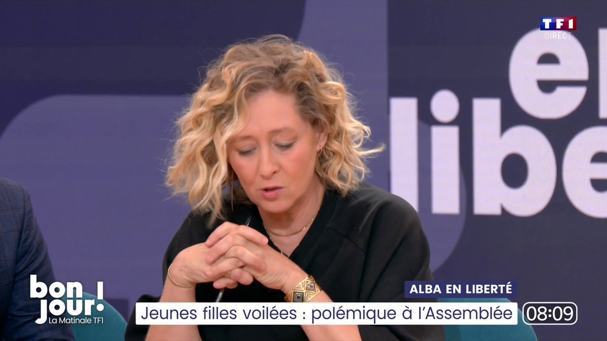 ▶️ La présence de jeunes filles voilées dans les tribunes de l'Assemblée fait polémique 📺 Alba En Liberté, l'édito de Alba Ventura dans #BonjourLaMatinaleTF1