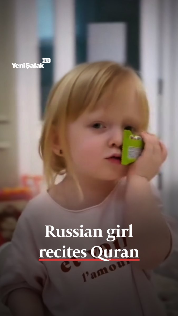 A Russian girl was recorded reciting verses from the Holy Quran, captivating listeners with her gentle and pure voice.