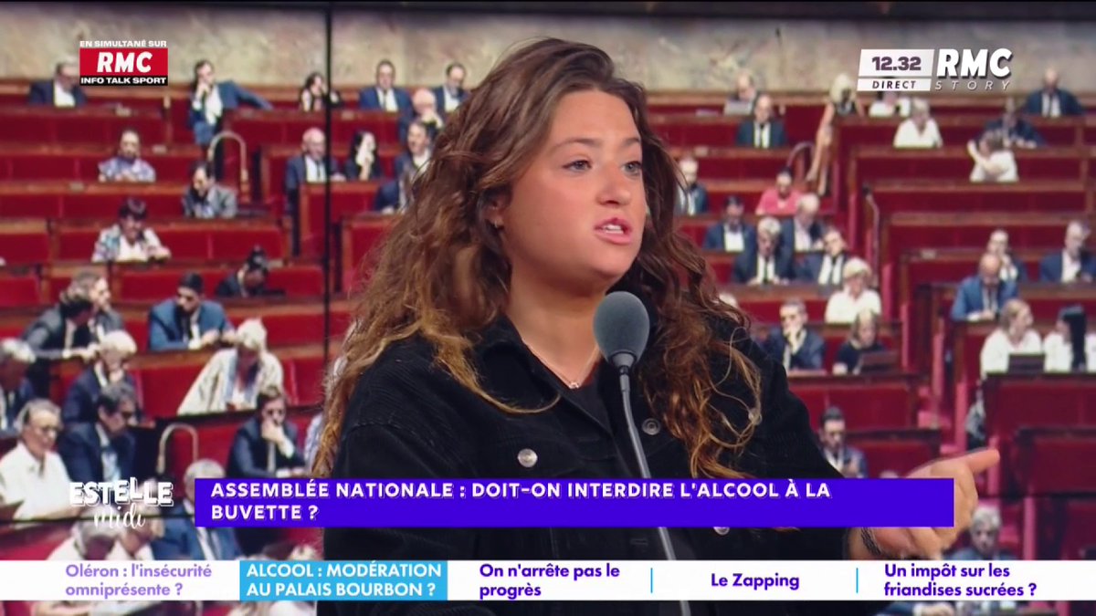 🍾 Doit-on interdire l’alcool à l'Assemblée nationale ? 🎙️ Elise Goldfarb : "Pourquoi est-ce que dans le privé on n'a pas le droit de boire de l'alcool et eux ont le droit... Que ça rentre dans les frais, en plus... Mes impôts servent à payer leur taule !" #EstelleMidi