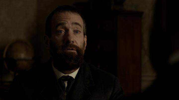 Michael Shannon is James Garfield, the 20th president of the United States. Matthew Macfadyen is Charles Guiteau, the man who would come to kill him. DEATH BY LIGHTNING is now playing.