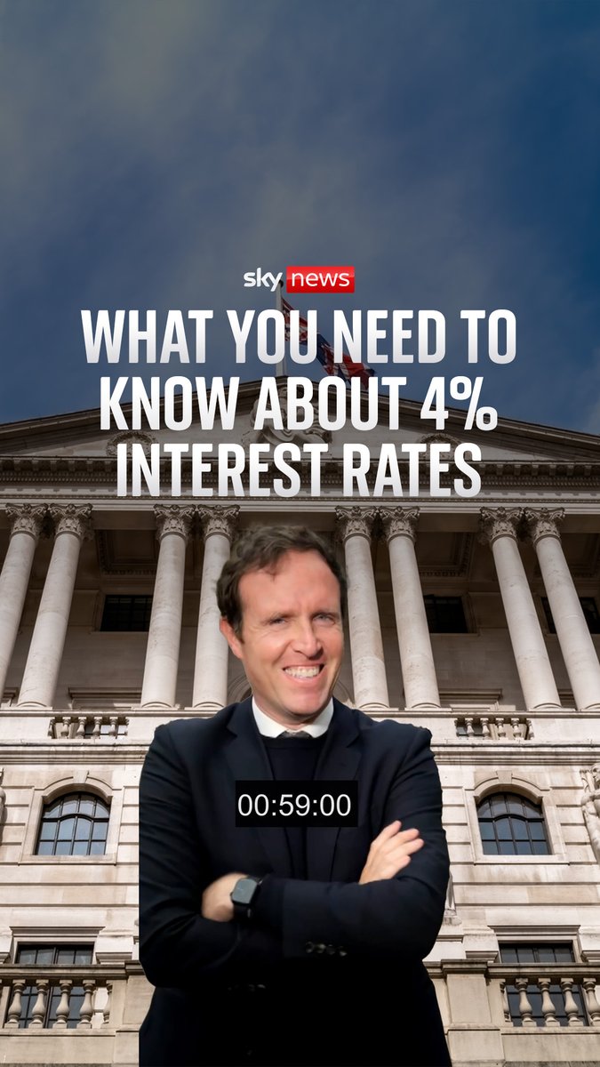 The Bank of England has announced that interest rates are staying at 4%. Ed Conway has everything you need to know about the decision - in under 60s. Latest money news 🔗