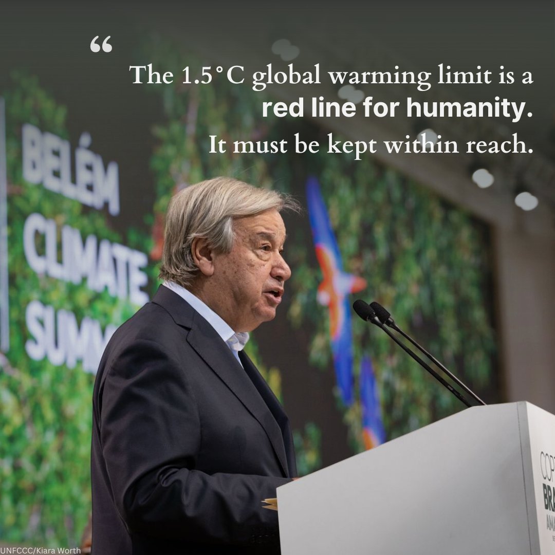 My message to leaders at the #COP30 Climate Conference: We can choose to lead – or be led to ruin. Choose speed, scale & solidarity. Choose to make this the turning point. Stand with science. Stand for justice & future generations.