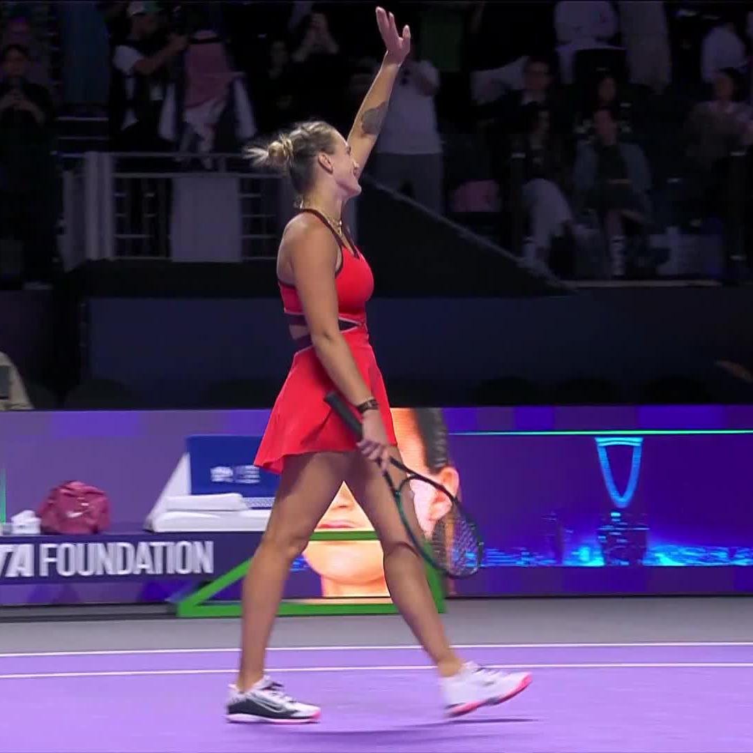 Undefeated in the Stefanie Graf Group 💪 Sabalenka Aryna defeats Gauff 7-6, 6-2 and books her ticket to the semifinals. #WTAFinalsRiyadh
