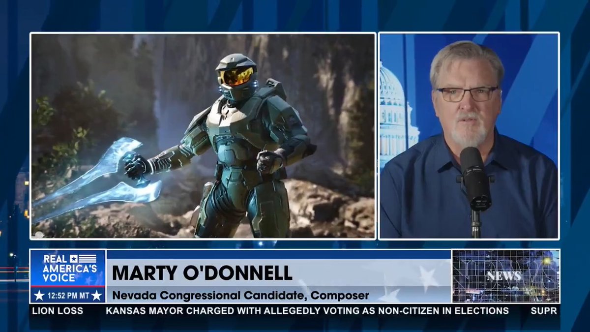 VIDEO GAME COMPOSER NOW RUNS FOR CONGRESS Jack Posobiec interviews the composer from Halo Marty O'Donnell, who is now running for Congress in NV. Discussing the woke agendas that have plagued video games!