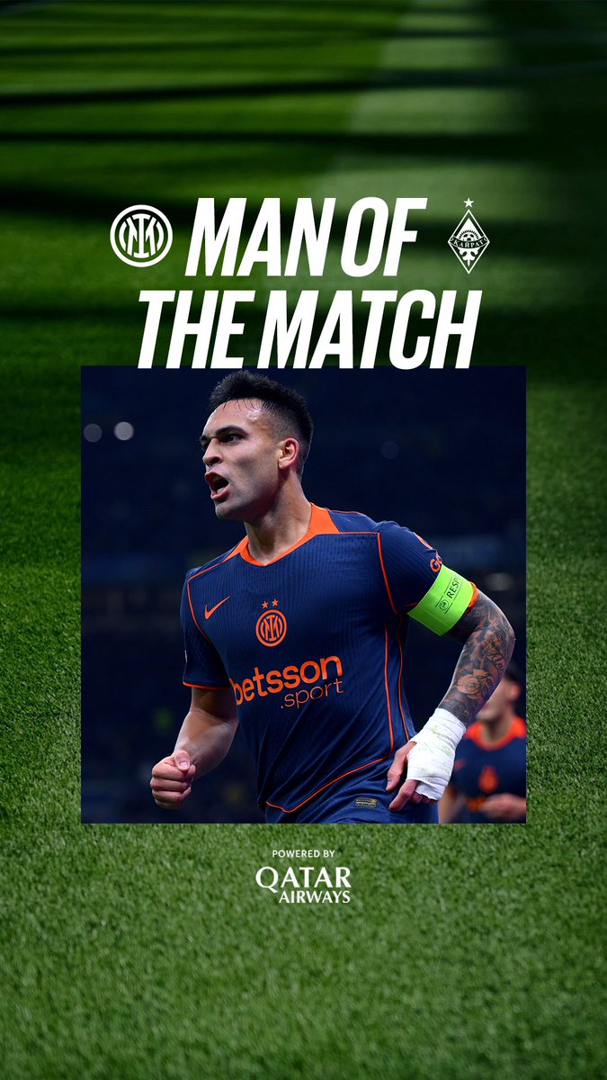 Sblocca la partita. Ci mette tutta la grinta 💥 Lautaro Martínez è il vostro Qatar Airways #MOTM della sfida di Champions di ieri sera 💫