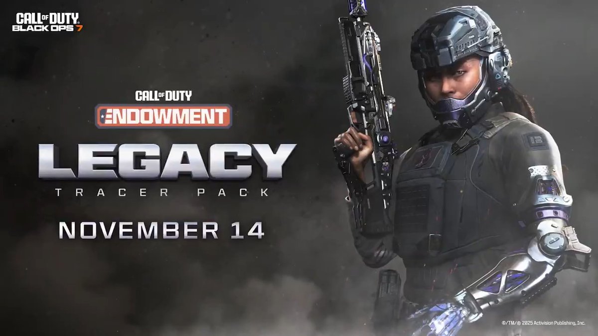 The first Call of Duty Endowment pack for Call of Duty: Black Ops 7 will go live on Friday, November 14th. 100% of the Activision proceeds will go the Endowment.