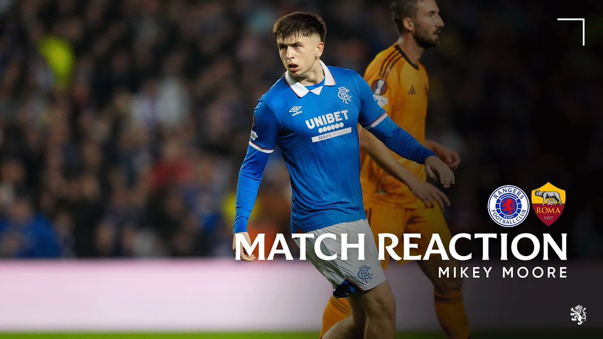 🎙️ Mikey Moore spoke to RangersTV following tonight's match against AS Roma at Ibrox.
