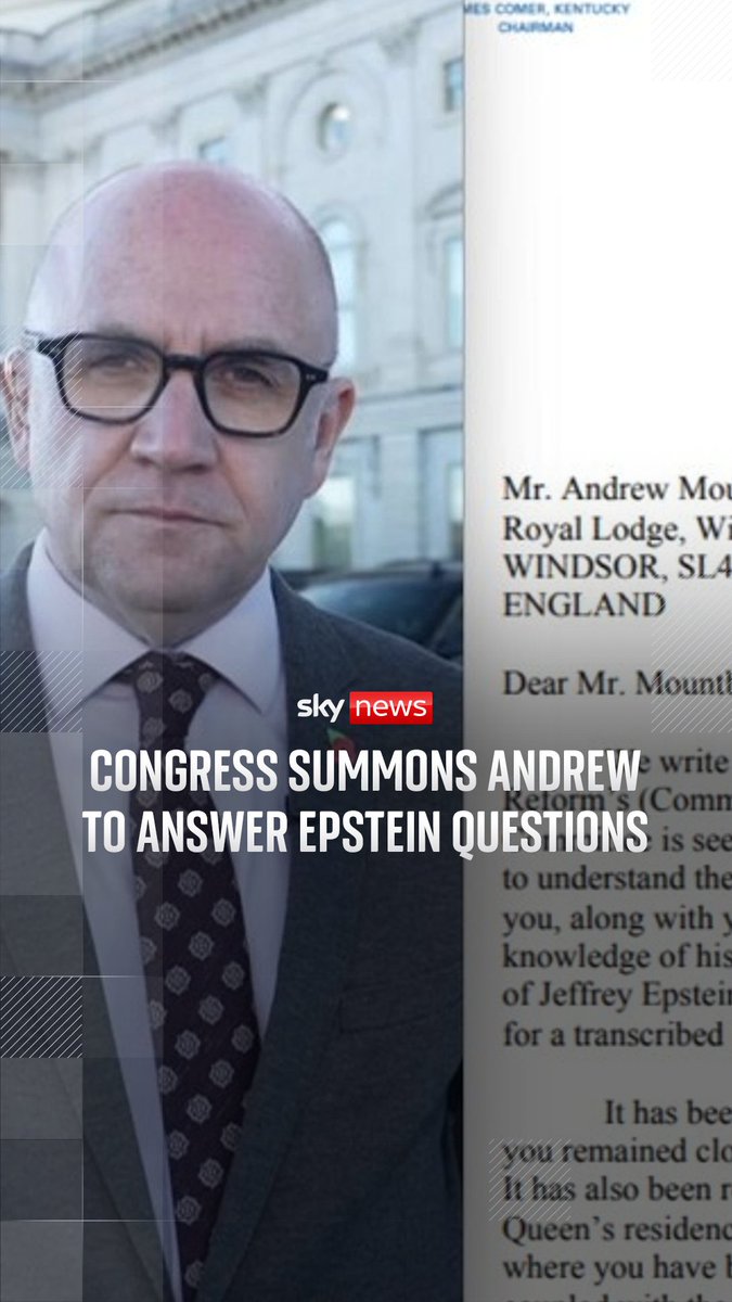 Andrew Mountbatten Windsor has been called to give evidence in front of a US committee investigating Jeffrey Epstein. US correspondent David Blevins reports