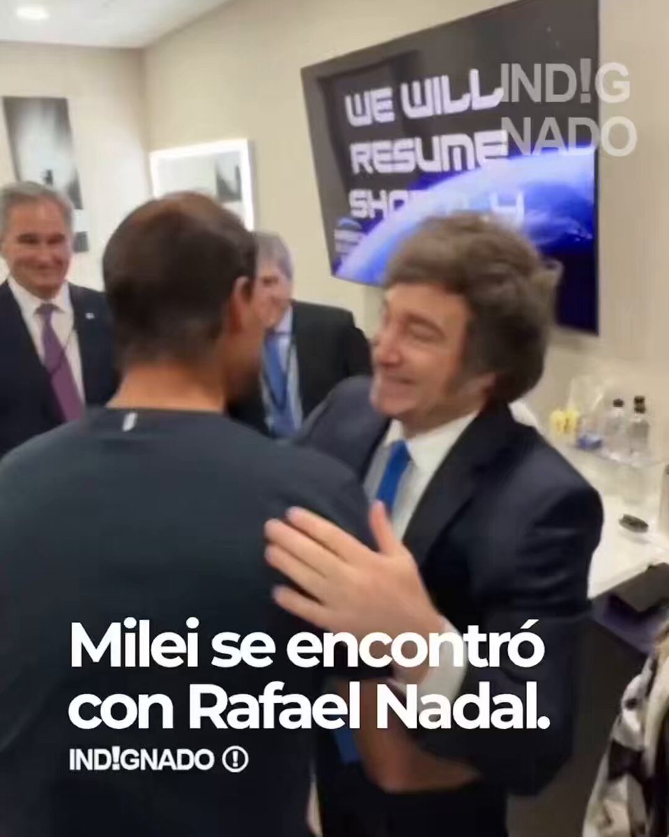 El encuentro de Milei con Rafael Nadal “Encantado. Qué honor”.