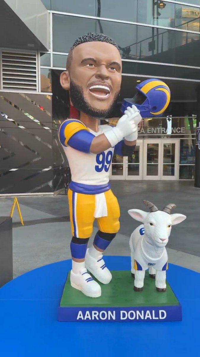 GOAT sighting at the LA Kings game! 🐐🐐🐐 Get your (standard size) Aaron Donald bobblehead giveaway at our game vs. the Bucs! 🎟️ »