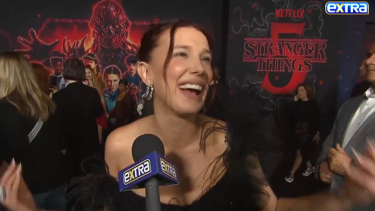 Millie Bobby Brown says she and David Harbour are "lucky to have each other" and that #StrangerThings "means so much to both of us."