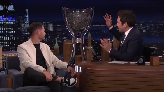 .Kyle Larson’s kids can fit in his NASCAR Cup Series trophies 🤣 #FallonTonight