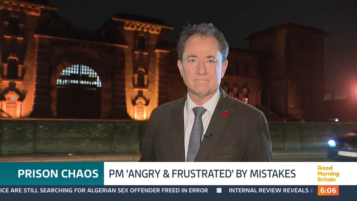 Sir Keir Starmer says he is "angry and frustrated" over the mistaken release of two inmates from Wandsworth Prison in London. One man has since handed himself in, but police are still searching for an Algerian sex offender, who was freed in error. Richard Gaisford reports.