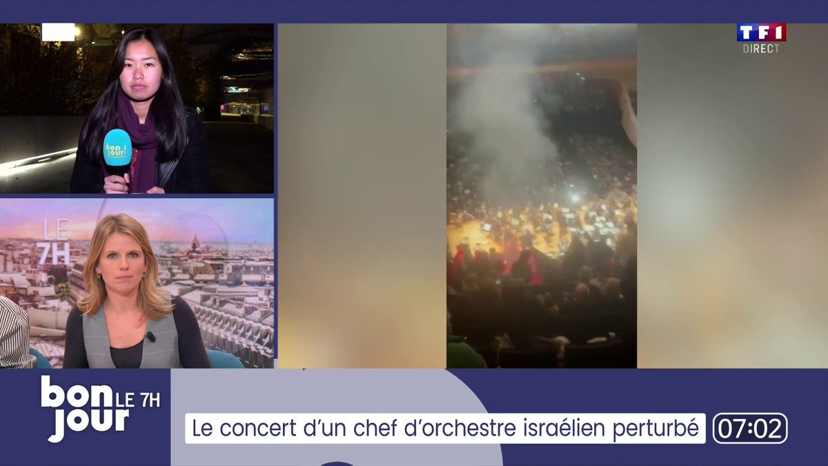 🔴 Le concert de l'orchestre philharmonique d’Israël qui avait lieu hier soir à la Philharmonie de Paris a été interrompu à plusieurs reprises par des activistes. Le point avec Noëlle Ly 📺 Le journal de Garance Pardigon dans #BonjourLaMatinaleTF1 ⤵