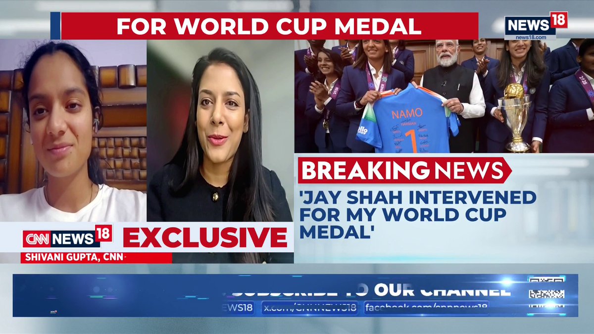 A NICE GESTURE BY JAY SHAH. - Pratika Rawal talks about her emotions &amp; World Cup winning medal. 🥹❤️ [Shivani Gupta]