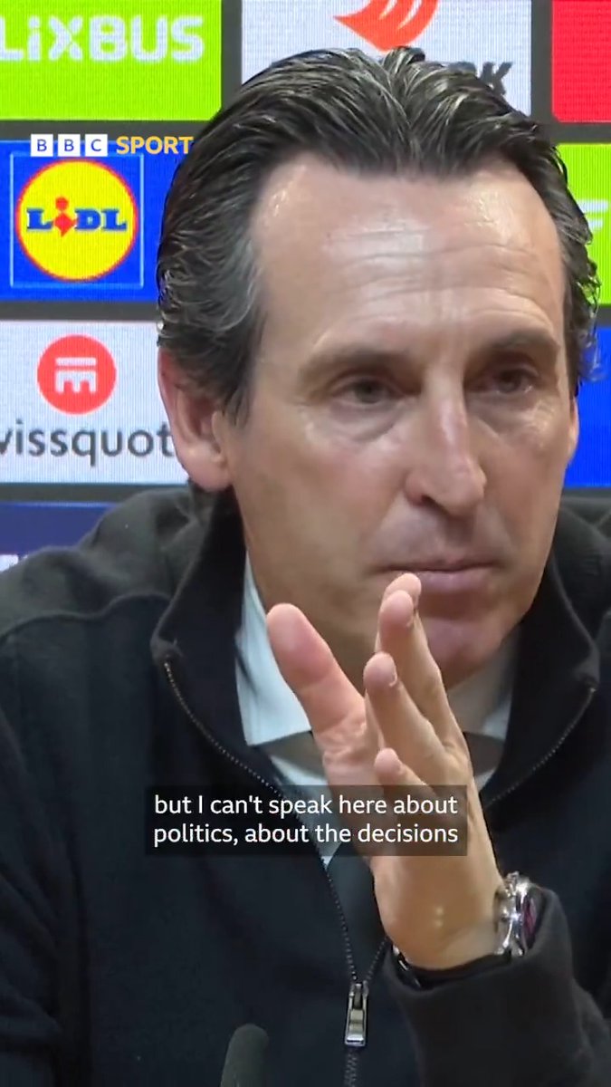 "I can't speak here about politics." Unai Emery only wanted to talk football.