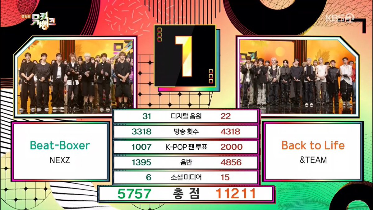 🏆 &amp;TEAM won 1st place on this week's Music Bank, achieving their 3rd win for “Back to Life” — Congratulations! 🎉 This marks their 1st win on a Korean public broadcast music show! 👏 #BacktoLife3rdWin #BacktoLife_3rdWin #andTEAM3rdWin #andTEAM #앤팀 #アンドチーム (251107)