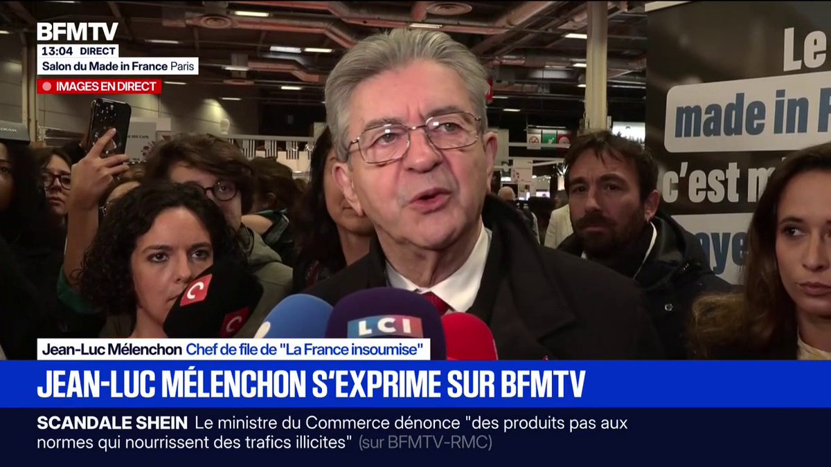 Salon du Made In France: "Il faut redevenir souverains dans des domaines clés, comme l'alimentation", affirme Jean-Luc Mélenchon