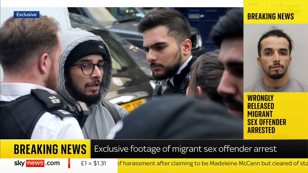 BREAKING: Exclusive Sky News footage shows Algerian sex offender, Brahim Kaddour-Cherif, being arrested after he was mistakenly released from prison. Warning: This video contains swearing. 📺 Sky 501, Virgin 602, Freeview 233 and YouTube