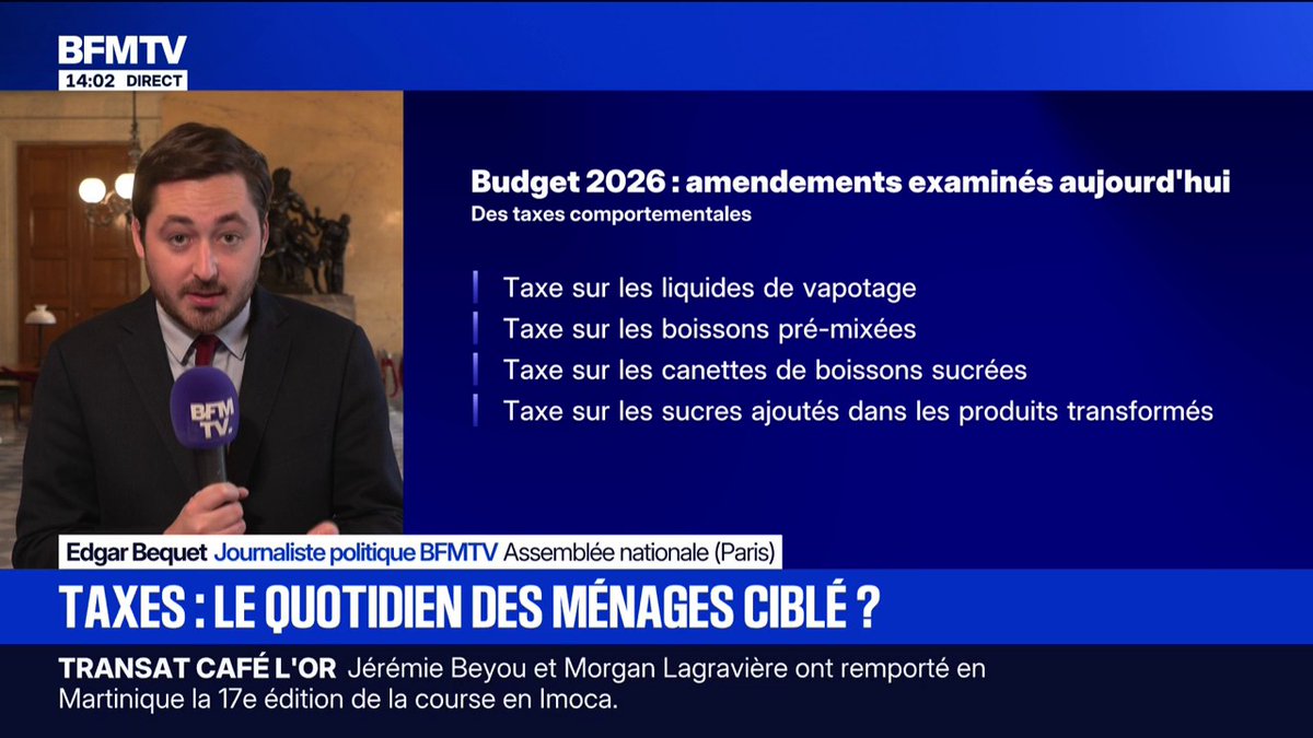 Sucre, tabac, alcool... De nouvelles taxes examinées aujourd'hui à l'Assemblée nationale
