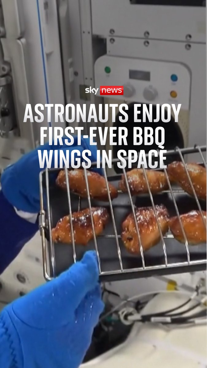 🍗 🥩 'Finger Lickin' Good': Chinese astronauts on-board the Tiangong Space Station enjoyed the first-ever BBQ in space. The team were given a special delivery of wings and steak during a crew handover.