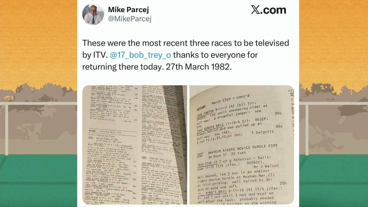 Thank you, Mike Parcej, for pointing this out! 😃 #ITVRacing | Hexham Racecourse