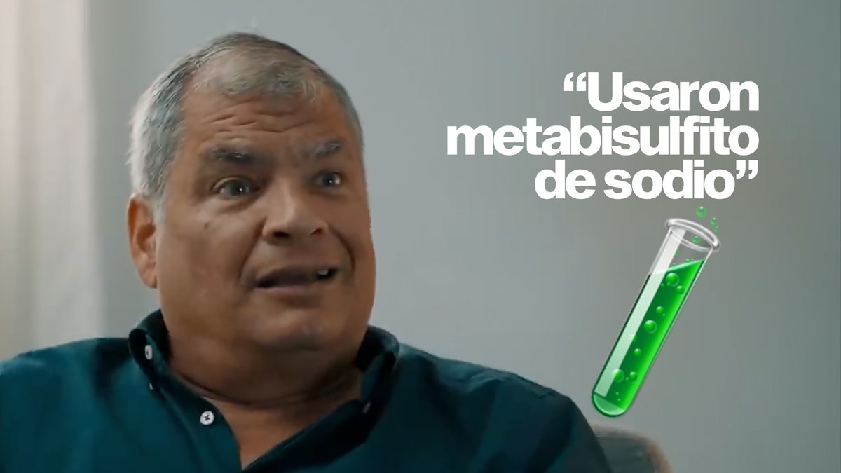 🧪 “Usaron metabisulfito sódico...” 👨‍🔬 En el nuevo documental de Correa “Así se jode un país”, Rafael Correa relata como tuvieron que recurrir a un laboratorio de criminalística especializada en tintas para descubrir la tinta increíble, acuosa, borrable y transferible. 👩‍🔬 Afirma que luego de transferirse el voto a Noboa, usaron compuestos químicos a lo #BreakingBad como metabisulfito de sodio, para borrar la opción de Luisa González y que sólo quede la de Noboa que ya se transfirió.
