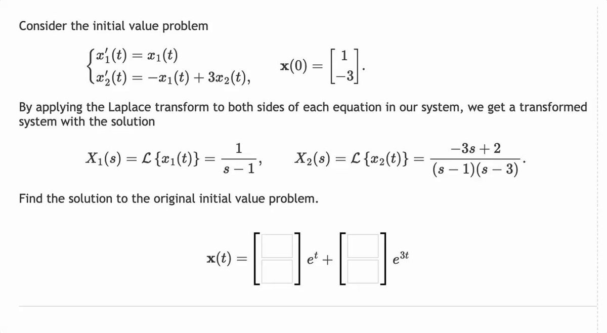 On the subject of Laplace Transforms, our Differential Equations course is well underway. I'm excited about this one. Here's a sneak peek.