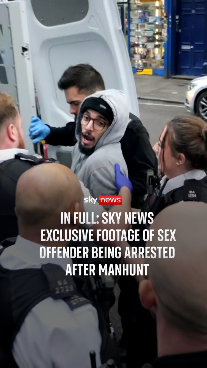 In full: Sky News exclusive footage of sex offender being arrested after manhunt. Tom Parmenter and camera operator Joshua Masters🎥 caught the moment. Read more: