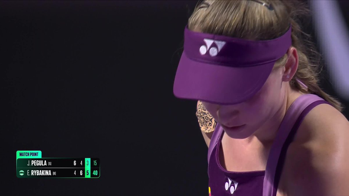 STILL UNDEFEATED IN RIYADH! 🤩 Rybakina defeats Pegula 4-6, 6-4, 6-3 and books her ticket into the final. #WTAFinalsRiyadh