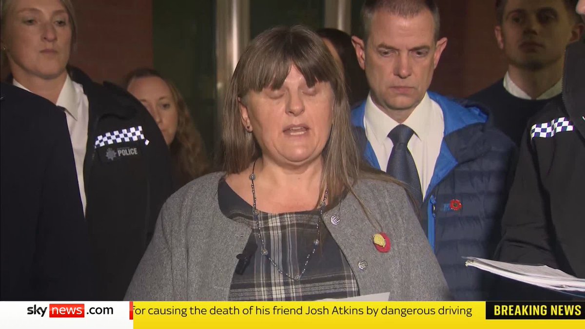 A teenager has been sentenced to five years for causing the death of a 17-year-old by dangerous driving. Josh Atkins died after the car he was travelling in - driven by friend Corey Cooper - crashed into a barrier. 📺 Sky 501/YT