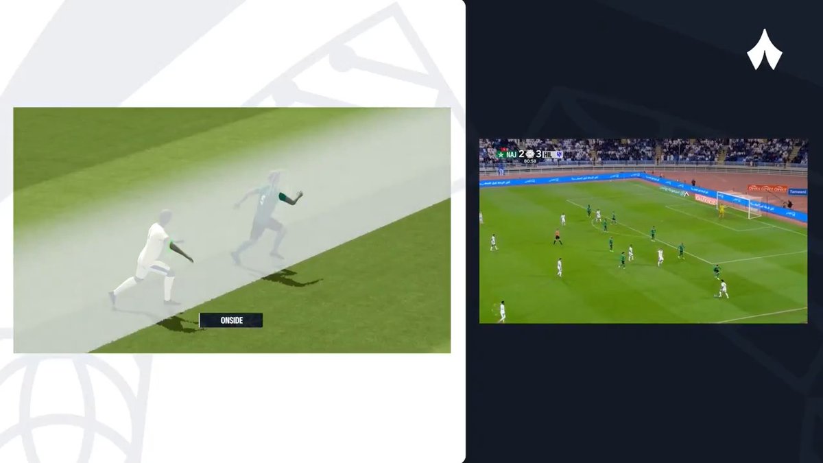 تقنية الخط 🎥 لحالة ما قبل احتساب الخطأ للهلال وطرد مدافع النجمة الياميق 🏳️ #النجمة_الهلال