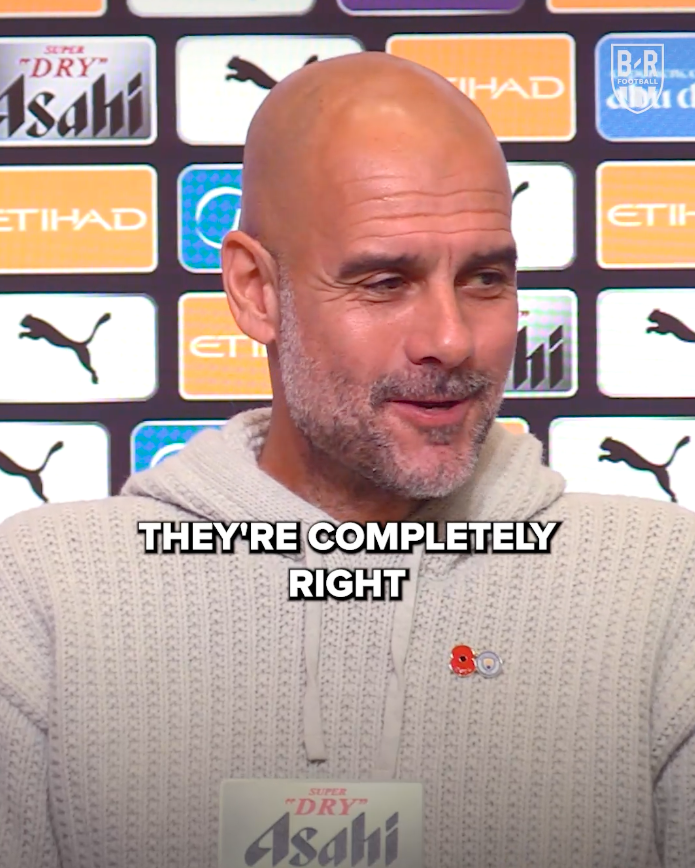 Pep on being called the GOAT manager 🐐😆
